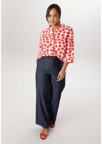 sheego Gro&szlig;e Gr&ouml;&szlig;en Longbluse, wei&szlig;-rot, Gr&ouml;&szlig;e 44 - Damen