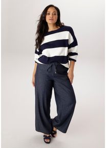 sheego Gro&szlig;e Gr&ouml;&szlig;en Strickpullover, marine-wei&szlig;, Gr&ouml;&szlig;e 48 - Damen