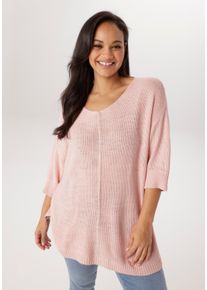 sheego Gro&szlig;e Gr&ouml;&szlig;en Strickpullover, puderrosa, Gr&ouml;&szlig;e 52 - Damen