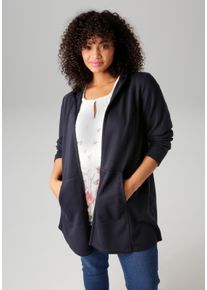 sheego Gro&szlig;e Gr&ouml;&szlig;en Sweatjacke, marine, Gr&ouml;&szlig;e 44 - Damen