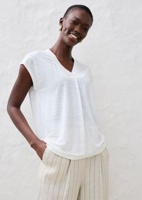 bonprix T-Shirt aus reinem Leinen, wei&szlig;, Gr.40/42 (M), Premium Leinen Shirt ideal f&uuml;r den Sommer, aus Leinen