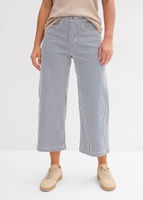 bonprix Twillhose mit Bequembund, blau, Gr.38, Twillhose in verk&uuml;rzter L&auml;nge aus elastischem Baumwoll-Mix mit Komfortbund, 98% Baumwolle