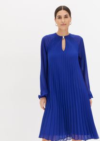 bonprix Minikleid aus feinem Chiffon mit Plisse&eacute;, blau, Gr.50, Modern und feminin: Minikleid aus feinem Chiffon mit Plisse&eacute; und Ballon-&Auml;rmeln