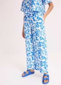 bonprix Culotte aus flie&szlig;endem Viskose-Mix, wei&szlig;, Gr.40, Bequeme Hose mit blumigen Allover-Print, aus Viskose