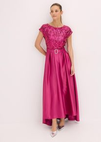 bonprix Abendkleid aus gl&auml;nzendem Satin mit Pailletten, pink, Gr.48, Modern und feminin: Abendkleid aus gl&auml;nzendem Satin mit bestickten Pailletten im Oberteil