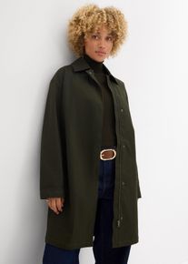 bonprix Wasserabweisender Trenchcoat Oversized, gr&uuml;n, Gr.36, Trenchcoat aus wasserabweisendem Material, 97% Baumwolle