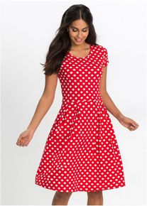 bonprix Jerseykleid aus Viskose-Mix, rot, Gr.50, Wundersch&ouml;nes Sommerkleid mit ausgestelltem Rock, aus Viskose