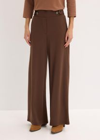 bonprix Jersey-Hose mit dekorativem Riegel, braun, Gr.48/50 (XL), elegante Jersey-Hose mit dekorativem Riegel