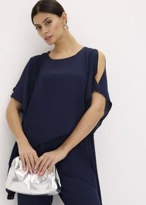 bonprix Zipfelbluse im Lagen-Look, blau, Gr.36, Modern und kaschierende Bluse im Lagen-Look mit einem asymmetrischem Zipfelsaum