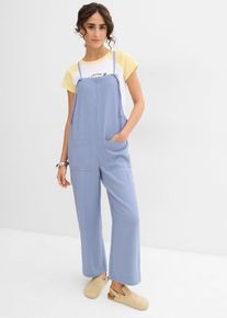 bonprix Jumpsuit aus softer Viskose, blau, Gr.50, L&auml;ssiger Jumpsuit, aus Viskose