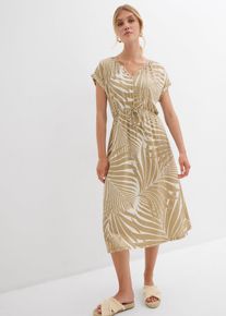 bonprix Jerseykleid aus flie&szlig;endem Viskose-Mix, wei&szlig;, Gr.44/46 (L), weit geschnitten, mit Fl&uuml;gel&auml;rmeln, aus Viskose