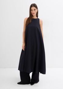 bonprix Ausgestelltes Midikleid aus Viskose-Mix, schwarz, Gr.44, Midikleid in lockerer Passform mit einem teilelastischen Ausschnitt sowie Seitennahttaschen, aus Viskose