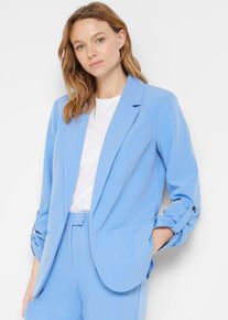 bonprix Oversize Blazer, blau, Gr.52, Klassicher Stretch-Blazer mit Innenfutter, &Auml;rmel mit Turn-Up-Funktion