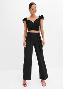 bonprix Top und Hose (2-tlg.Set), schwarz, Gr.42, Stylisches Set mit toller Passform