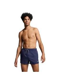 Badeshorts Puma "Puma SWIM MEN SHORT LENGTH SWIM SHORTS", Herren, Gr. M, N-Gr, blau (navy), Web, Obermaterial: 100% Polyester, unifarben, Badehosen Badeshorts, mit seitlichen Eingriff-Taschen, Ges&auml;&szlig;tasche mit Klettverschluss