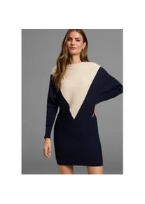 Strickkleid Laura Scott, Damen, Gr. 42, N-Gr, blau (navy, creme), Ottomane, Obermaterial: 70% Viskose, 30% Polyamid, colorblocking, l&auml;ssig geschnitten mini, Rundhals, Fledermaus&auml;rmel, Kleider Strickkleid, zweifarbig, aus weicher Baumwollmisch-Qualit&auml;t - NEUE KOLLEKTION