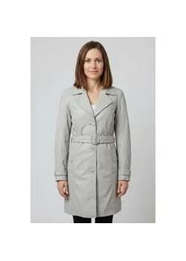 Trenchcoat Mauritius "MWLeoniz", Damen, Gr. XL (42), silber grau, Obermaterial: 100% Schafsleder. Futter: 100% Polyester. &Auml;rmelfutter: 100% Polyester, unifarben, regular fit Po-bedeckend, M&auml;ntel, aus Echtleder, mit Tailleng&uuml;rtel