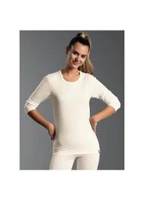 Longsleeve TRIGEMA "TRIGEMA Sportshirt aus Merinowolle", Damen, Gr. M, beige (natur), Stoff, 80% Wolle (Merinowolle), 20% Polyamid, normal, Rundhals, Shirts