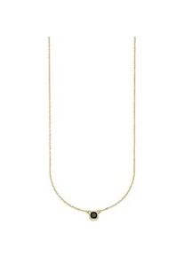 Kette mit Anh&auml;nger HECHTER PARIS "Schmuck Geschenk Silber 925 Halsschmuck Halskette Ankerkette Solit&auml;r", schwarz (gelbgoldfarben, schwarz), Halsketten, Damen, Silber 925 (Sterlingsilber), L: 45, mit Zirkonia (synth.)