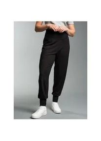 Haremshose TRIGEMA "TRIGEMA Lange Wellnesshose", Damen, Gr. M, US-Gr&ouml;&szlig;en, schwarz, Single Jersey, 94% Viskose, 6% Elastan, Hosen Haremshose