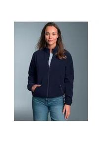Fleecejacke TRIGEMA "TRIGEMA Fleecejacke", Damen, Gr. S, blau (navy), Fleece, 100% Polyester, lang, Jacken Fleecejacke