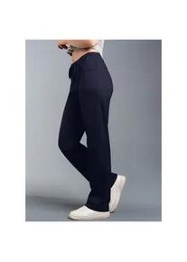 Jerseyhose TRIGEMA "TRIGEMA H&uuml;fthose DELUXE Baumwolle", Damen, Gr. M, US-Gr&ouml;&szlig;en, blau (navy), Single Jersey, 100% Baumwolle, Basic, Hosen Jerseyhose