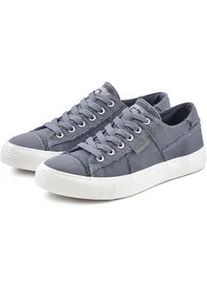 Sneaker ELBSAND "Schn&uuml;rschuh, Stoffschuhe, Textilschuhe, Turnschuh, Freizeitschuh", Damen, Gr. 39, blau, Obermaterial: 100% Textilmaterial. Decksohle: 100% Textilmaterial. Futter: 100% Textilmaterial. Laufsohle: 100% Synthetik, unifarben, used, Schuhe Sneaker, Schn&uuml;rhalbschuh aus Textil in modernem Used-Look VEGAN