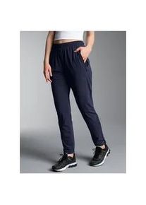 Jerseyhose TRIGEMA "TRIGEMA Freizeithose mit Bein-Rei&szlig;verschluss", Damen, Gr. L, US-Gr&ouml;&szlig;en, blau (navy), Web, 74% Nylon, 26% Elastan, Basic, Hosen Jerseyhose