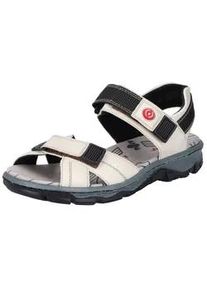 Sandale Rieker, Damen, Gr. 41, beige (hellbeige), Lederimitat, Schuhe Sandale, Sommerschuh, Outdoorschuh, Keilabsatz, in Trekking-Optik