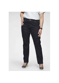 Levi's Straight-Jeans LEVI'S PLUS "314 Shaping Straight", Damen, Gr. 18 (50), L&auml;nge 30, blau (rinsed), Denim/Jeans, Obermaterial: 80% Baumwolle, 19% Polyester, 1% Elasthan, lang, Jeans Straight-Jeans, in Baumwoll-Stretch