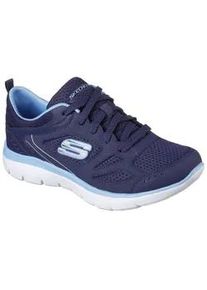 Sneaker Skechers "SUMMITS-SUITED", Damen, Gr. 40, blau (navy, blau), Leder, Mesh, Schuhe Sneaker, Freizeitschuh, Trainingsschuh, Schn&uuml;rschuh mit weicher Polsterung