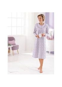 w&auml;schepur Nachthemd W&Auml;SCHEPUR "Nachthemd", Damen, Gr. 40/42, Normalgr&ouml;&szlig;en, lila (flieder, bedruckt), 100% Baumwolle, bedruckt, gebl&uuml;mt, gemustert, mehrfarbig, Kleider Nachthemd
