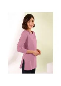 Langarmshirt Classic Basics "Longshirt", Damen, Gr. 52, rosa (altrosa), 100% Baumwolle, unifarben, Rundhals, Shirts Langarmshirt