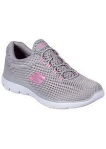 Slip-On Sneaker Skechers "SUMMITS", Damen, Gr. 40, grau (grau, pink), Textil, Schuhe Sneaker, Freizeitschuh, Halbschuh, Schlupfschuh mit komfortabler Innensohle