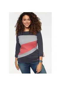 Longsleeve Kangaroos, Damen, Gr. 48/50, bunt (marine, meliert, koralle), Rippware, Obermaterial: 70% Baumwolle, 28% Polyester, 2% Viskose, kontrastfarbene Details, meliert, sehr figurbetont h&uuml;ftlang, Rundhals, krempelbar, Shirts, Langarm, figurbetonte Passform, unifarben, Rundhalsausschnitt