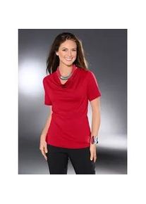 Wasserfallshirt Inspirationen "Shirt", Damen, Gr. 50, rot, 95% Viskose, 5% Elasthan, unifarben, Wasserfallausschnitt, Shirts