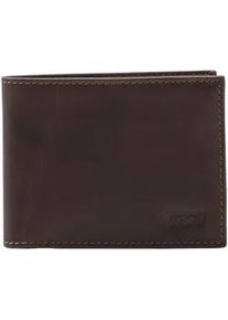 Levi's Geldb&ouml;rse LEVI'S "LEVI'S CASUAL CLASSICS HUNTE COIN BIFOLD - BATWIN", Damen, braun (schwarz, braun), Rindsleder, Basic, Kleinlederwaren, im praktischem Format Geldbeutel Portemonnaie Herrenb&ouml;rse Leder