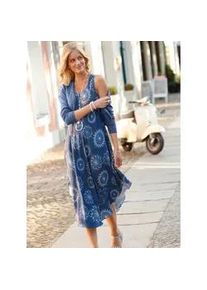 Bolero Inspirationen, Damen, Gr. 40, blau (rauchblau), 100% Baumwolle, unifarben, Strickjacken Bolero