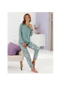 w&auml;schepur Schlafanzug W&Auml;SCHEPUR, Damen, Gr. 48/50, gr&uuml;n (jade, bedruckt), 50% Baumwolle, 50% Modal, Homewear-Sets Schlafanzug
