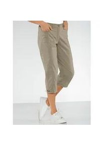 Caprihose Casual Looks, Damen, Gr. 52, Normalgr&ouml;&szlig;en, grau (taupe), 98% Baumwolle, 2% Elasthan, unifarben, 3/4-L&auml;nge, Hosen Caprihose