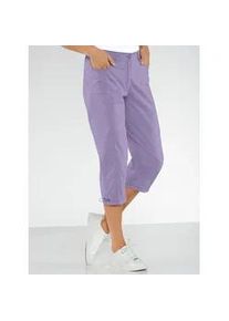 Caprihose Casual Looks, Damen, Gr. 42, Normalgr&ouml;&szlig;en, lila (flieder), 98% Baumwolle, 2% Elasthan, unifarben, 3/4-L&auml;nge, Hosen Caprihose