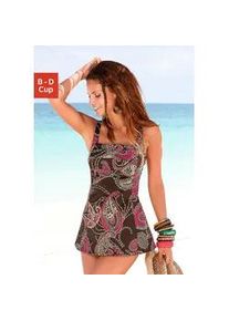Badekleid Lascana, Damen, Gr. 48, Cup C, braun (braun, bedruckt), Microfaser, Polyamid, bedruckt, Badeanz&uuml;ge, mit sch&ouml;nem Druck oder unifarben