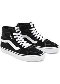 Sneaker Vans "Filmore Hi", Damen, Gr. 37, schwarz-wei&szlig; (schwarz, wei&szlig;), Leder, Schuhe Skaterschuh Sneakerboots Schn&uuml;rboots