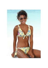 Bikini-Hose Sunseeker "Jam", Damen, Gr. 40, N-Gr, bunt (gelb, bunt), Microfaser, bedruckt, floral, Badehosen Bikini-Hose, seitlich zum Binden