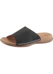 Pantolette Gabor, Damen, Gr. 40 (6,5), blau (nachtblau), Nubukleder, Schuhe Pantolette, Keilabsatz, Sommerschuh, Schlappen in schlichter Form