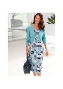 Bolero Inspirationen, Damen, Gr. 52, blau (ozean), 100% Baumwolle, unifarben, Strickjacken Bolero