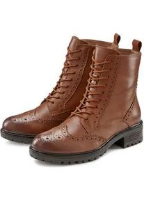 Schn&uuml;rboots Lascana, Damen, Gr. 38, braun, Obermaterial: 100% Schafsleder. Decksohle: 100% Synthetik. Futter: 75% Textilmaterial, 25% Schafsleder. Laufsohle: 100% Synthetik, unifarben, Schuhe Schn&uuml;rboots, Schn&uuml;rstiefelette, Ankle Boots, Leder, Schn&uuml;ren & Rei&szlig;verschluss