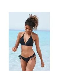 Triangel-Bikini Vivance, Damen, Gr. 36, Cup A/B, schwarz, Recycling-Polyamid, unifarben, Bikini-Sets Triangel-Bikini, mit trendigem V-Ausschnitt