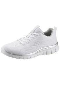Sneaker Skechers "Graceful - Get Connected", Damen, Gr. 41, wei&szlig;, Textil, Schuhe Sneaker, Freizeitschuh, Halbschuh, Schn&uuml;rschuh f&uuml;r die Maschinenw&auml;sche geeignet, Topseller