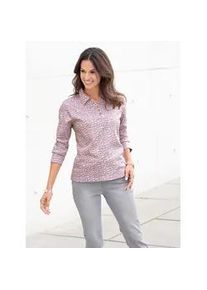 Poloshirt Inspirationen "Shirt", Damen, Gr. 42, grau (hortensie, steingrau, bedruckt), 50% Baumwolle, 50% Modal, gemustert, mehrfarbig, Shirts